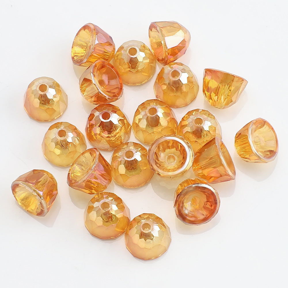 Bell Electroplated Glass Beads 8mm Sparkling Mixed Colors 50pcs 9