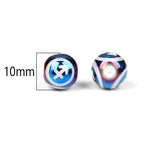 Electroplated Round Glass Beads 10mm Twelve Constellation Blue Silver 5pcs 3