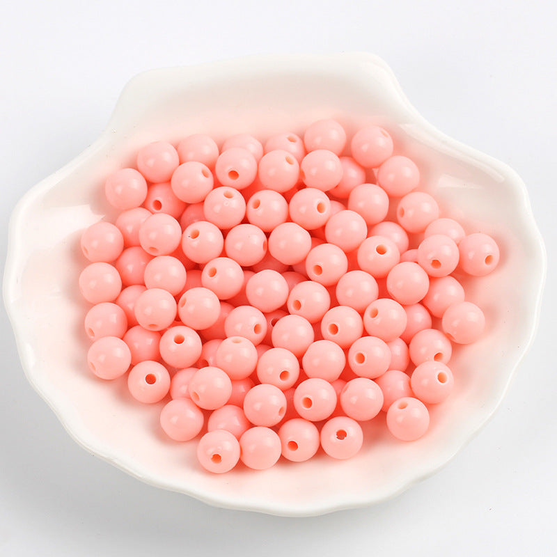 Solid Color Round Acrylic Beads 6mm Glossy Finish 600pcs 25