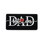 Silicone Focal Beads Love Dad Or Mom Rectangular Black White 20pcs 6
