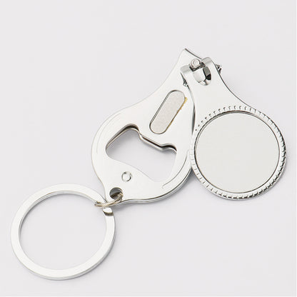Stainless Steel Nail Clipper Keychain Sublimation Customizable 3