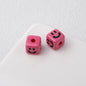 Colorful Smiley Square Acrylic Beads 9mm Enamel Glossy 20pcs 11