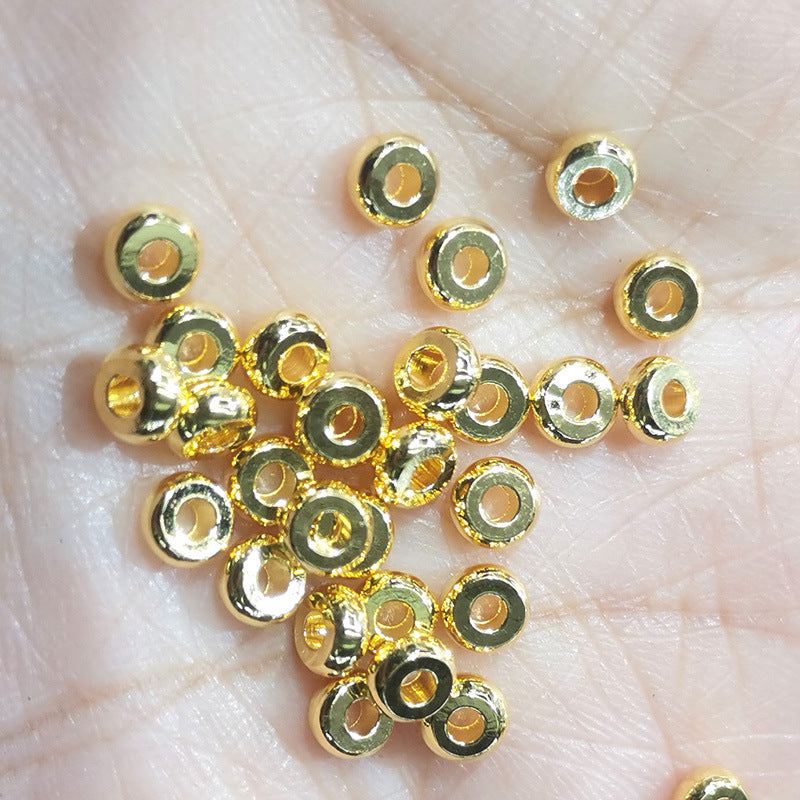 Brass Flat Spacer Beads 3-14mm Natural Color 100pcs 5