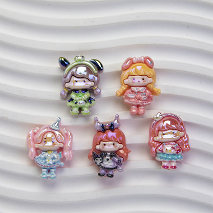 Plating Sanrio Resin Beads Glossy Pretty Girl Series 10pcs 4