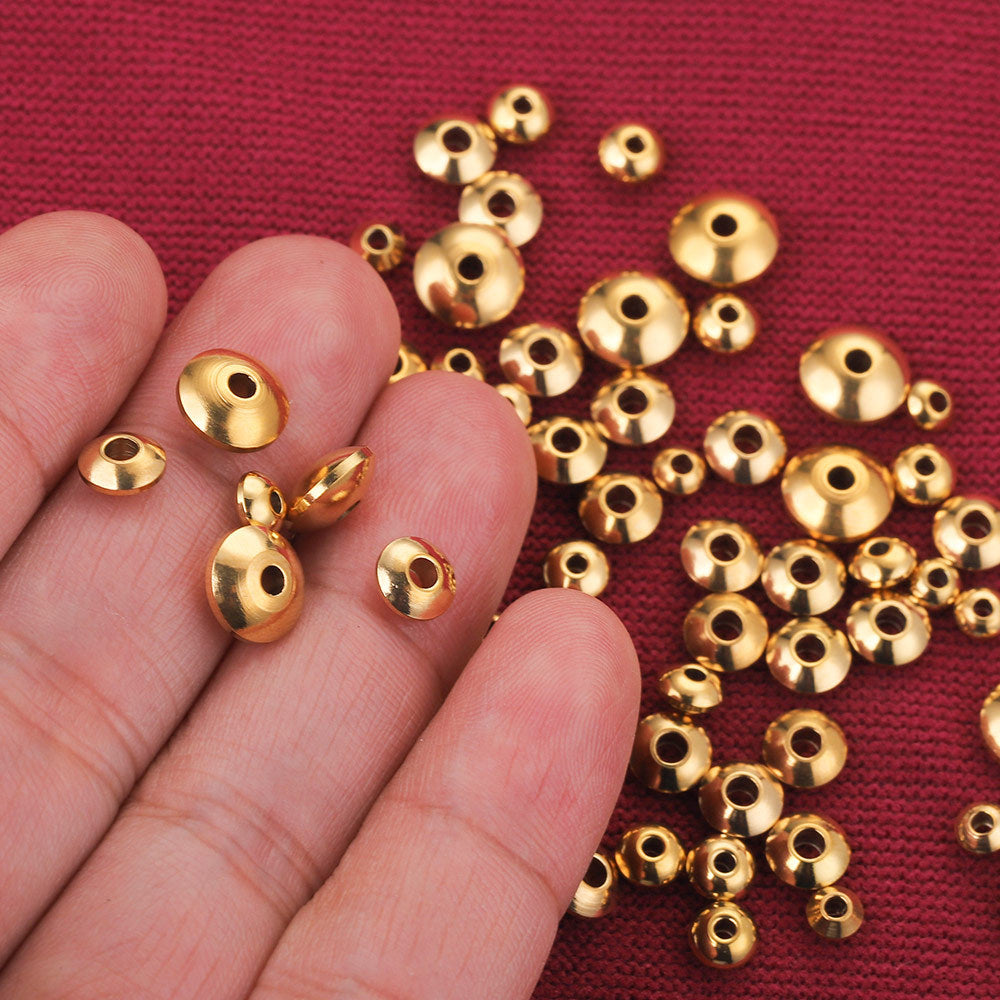 Stainless Steel UFO Spacer Beads 4-8mm Polished 100pcs 2