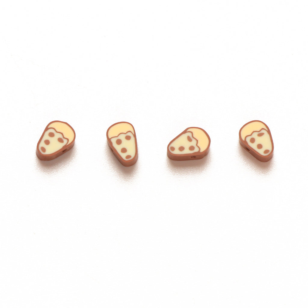 Cake Slice Clay Beads 11mm Light Brown Polymer 100pcs 5
