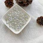 Electroplated Round Glass Beads 8mm Colorful Mermaid Bubble 100pcs