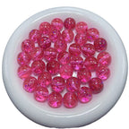 Clear Tinsel Filled Resin Beads 16mm Round Shimmering Blue 100pcs 5