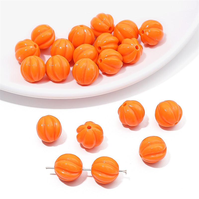 Opaque Pumpkin Acrylic Beads 12mm Colorful Round 40pcs 11