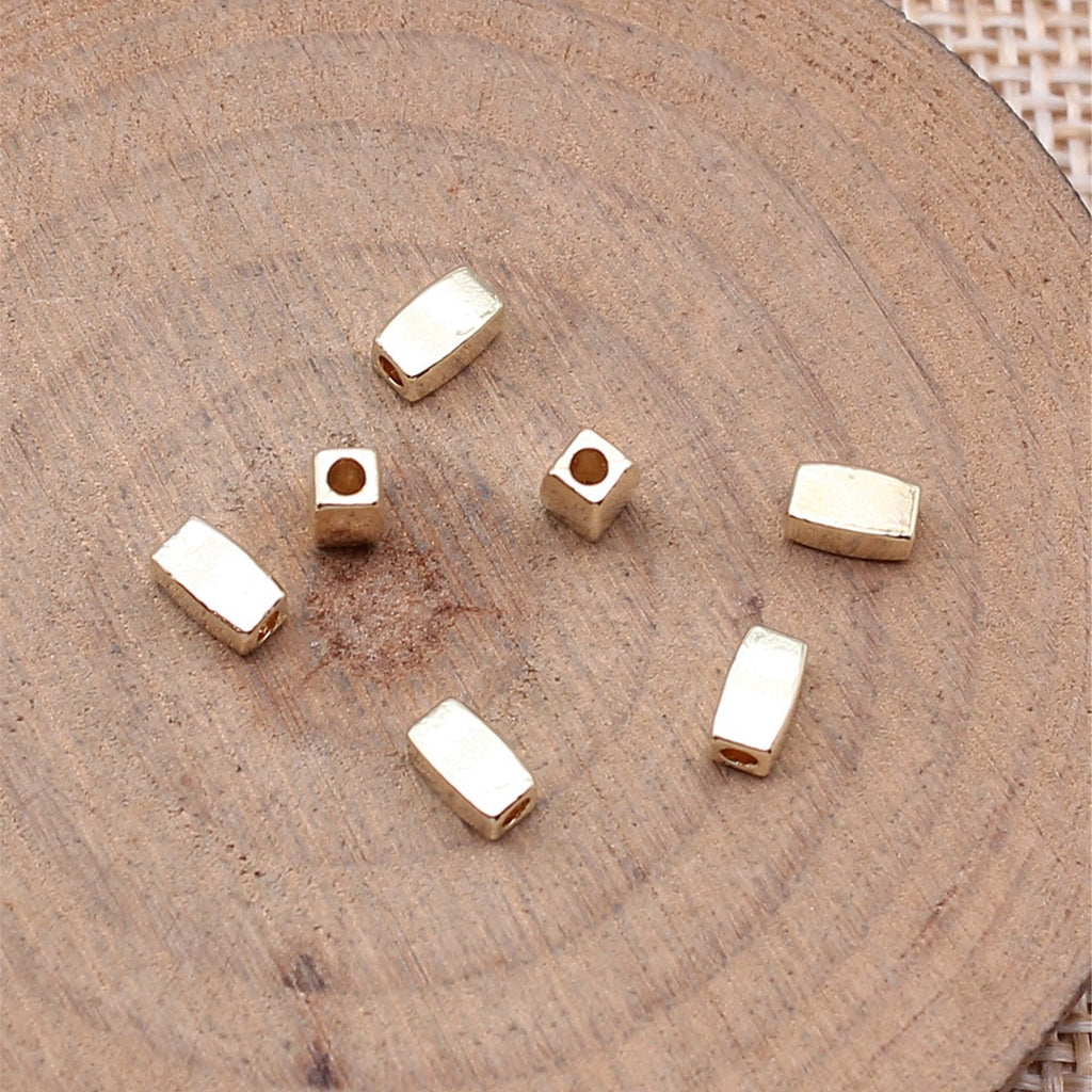 Rectangle Metal Beads 5mm Smooth Geometric Zinc Alloy 200pcs 4