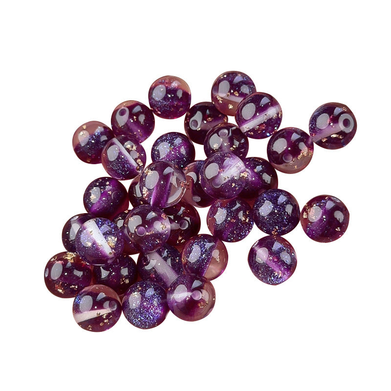 Semi-Transparent Gold Foil Resin Beads 10mm Sparkle Mixed Colors 100pcs 4