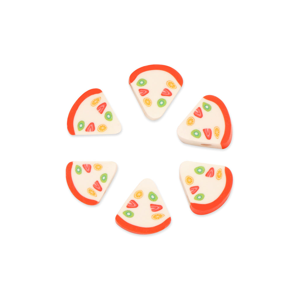 Fruit Cake Pattern Clay Beads 10mm Polymer Mixed Colors 100pcs 5