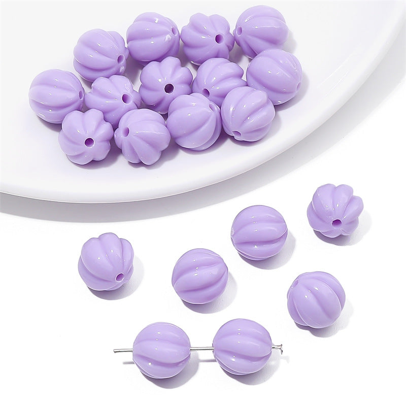 Opaque Pumpkin Acrylic Beads 12mm Colorful Round 40pcs 15