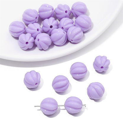 Opaque Pumpkin Acrylic Beads 12mm Colorful Round 40pcs 15