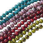 Crackle Round Glass Beads 10mm Japanese Tiger Stone Pattern 40pcs 4