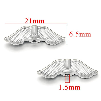 Stainless Steel Wings Metal Beads 18mm Color Retaining 5pcs 6
