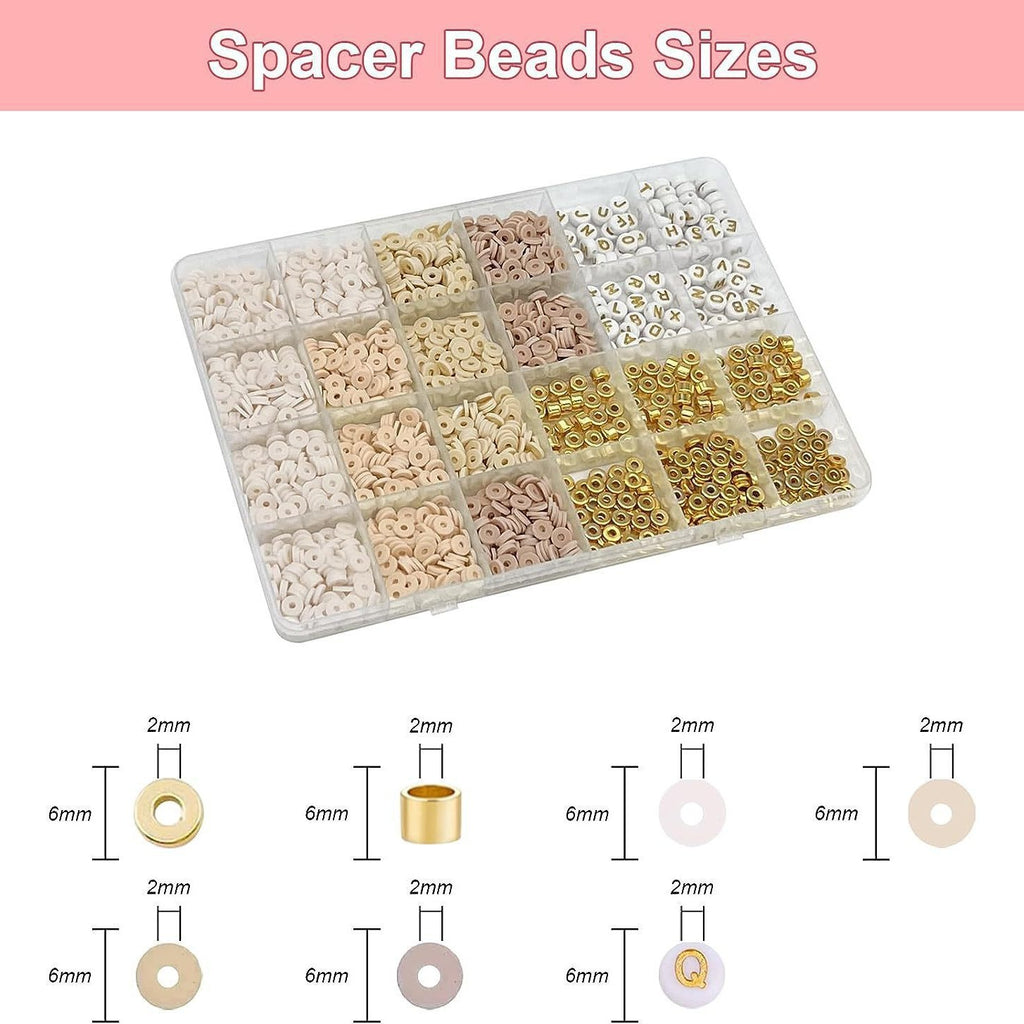 Heishi Clay Beads 6mm Elegant Golden Tone Polymer 1box 5