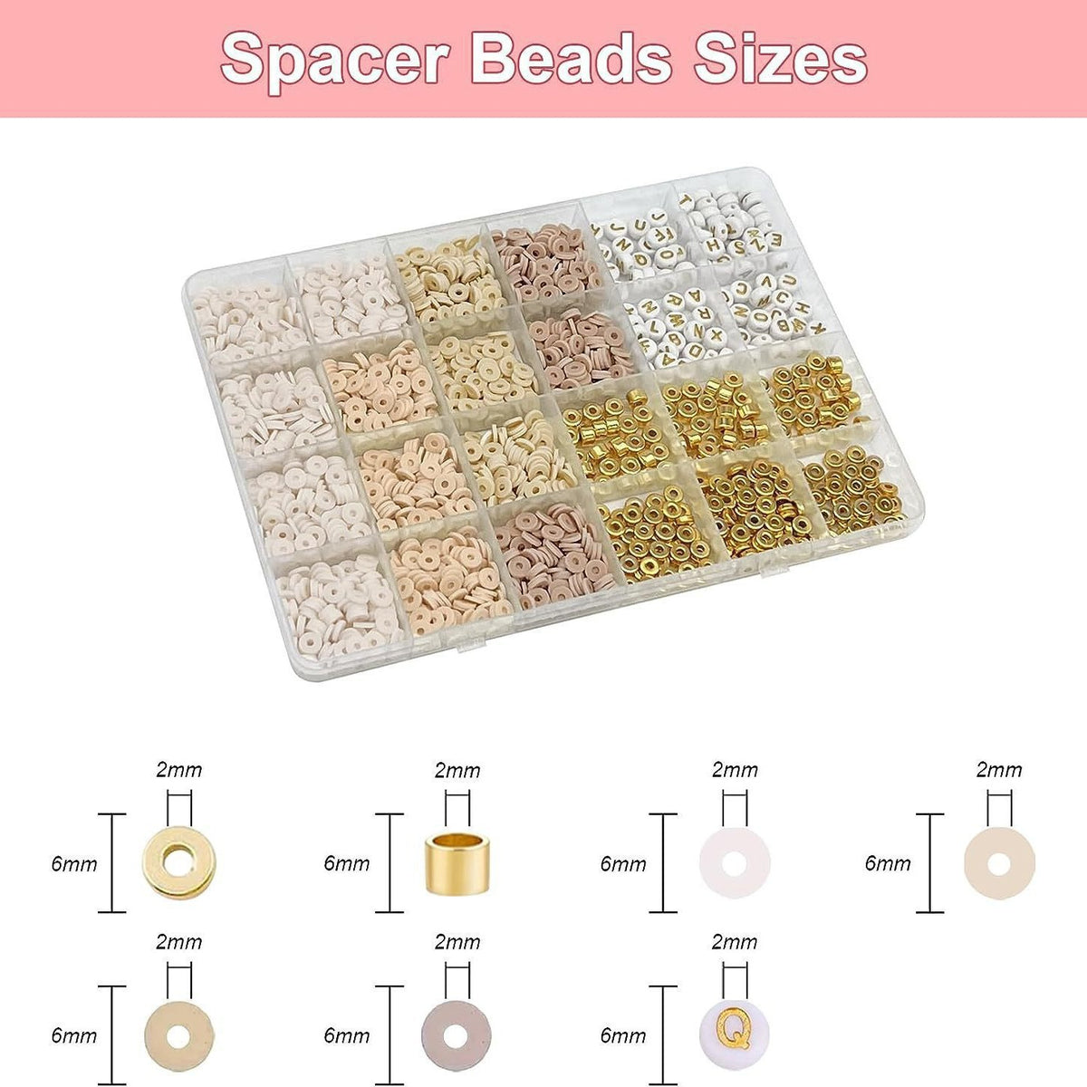 Heishi Clay Beads 6mm Elegant Golden Tone Polymer 1box 5