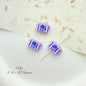 Cat Strawberry Moon Metal Beads Purple Tone Baking Painted 10pcs 19