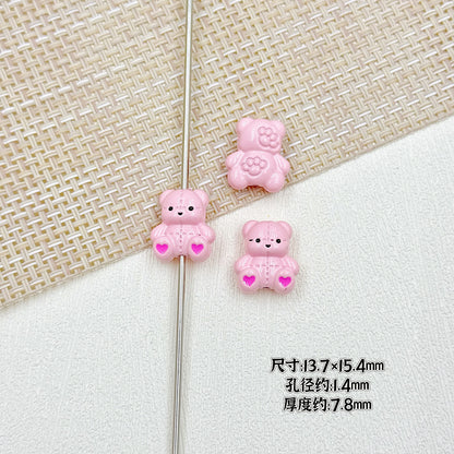 Bear and Honeypot Metal Beads 13mm Hand-Painted Colorful 10pcs 6