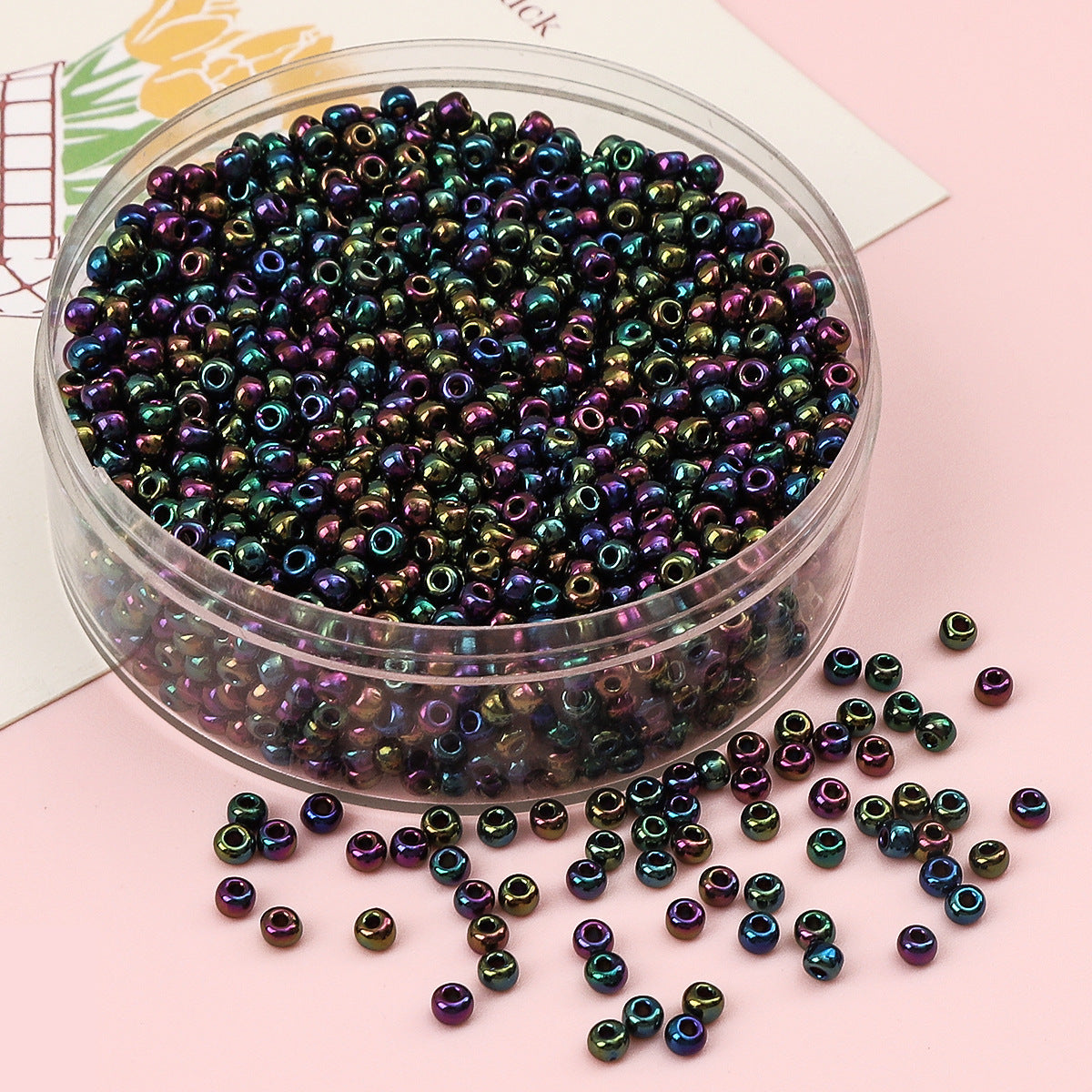 Metallic Seed Glass Beads 2mm Premium Colorful Shimmering 3000pcs 31