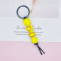 Wooden Sports Ball Beaded Keychain Colorful Handmade Design 9