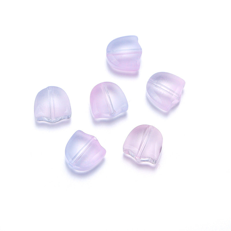 Czech Glass Beads Tulip Petals And Leaves Vintage Frosted 9mm 200pcs 9