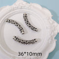 Tube Metal Beads 34.7x12.5mm Hollow Vintage Totem Pattern 30pcs 5