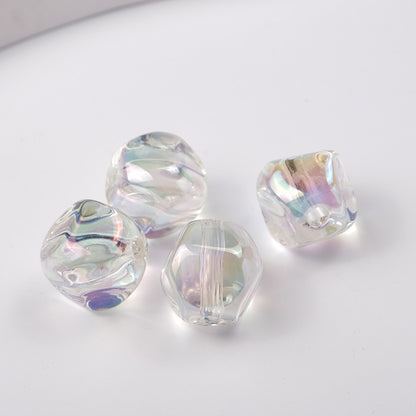 Plating Irregular Acrylic Beads 16mm Transparent Mixed Colors 100pcs 8