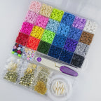 Heishi Clay Beads 6mm Polymer Colorful Mixed With Alphabets and Charms 1box 4800pcs 4