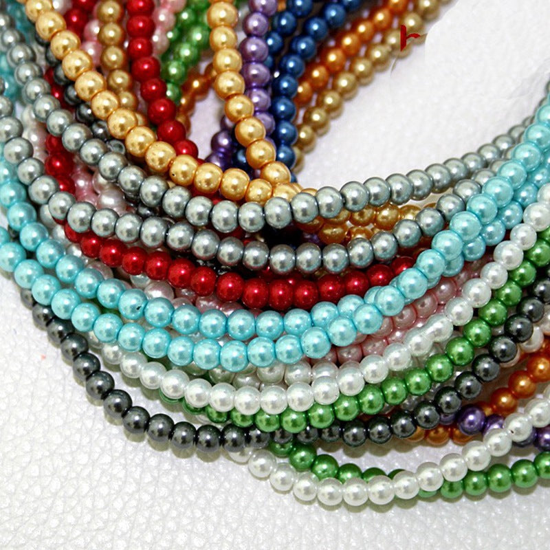 Pearl Glass Beads 10mm Imitation Smooth Lustrous Finish 20pcs 4