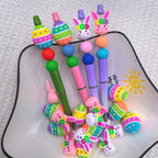 Silicone 3D Focal Beads Easter Bunny Egg Floral Crown 20pcs 2