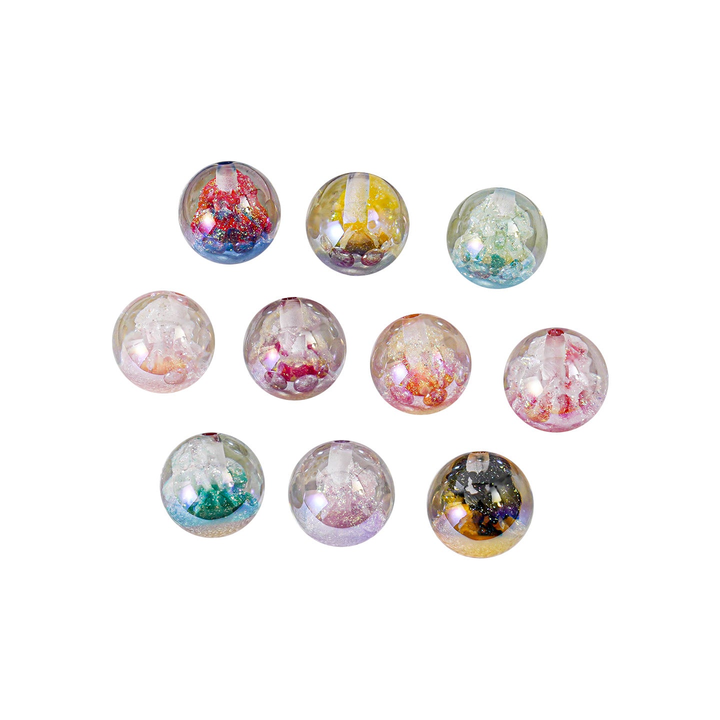 Clear Christmas Tree Inside Resin Beads 16mm Round Colorful 20pcs 4