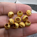 Brass Lantern Metal Beads 5.6mm Matte Gold Large Hole 100pcs 3