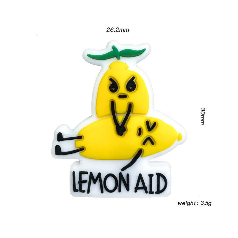 Silicone Focal Beads Lemon Fruit Holding Small Lemon 20pcs 3