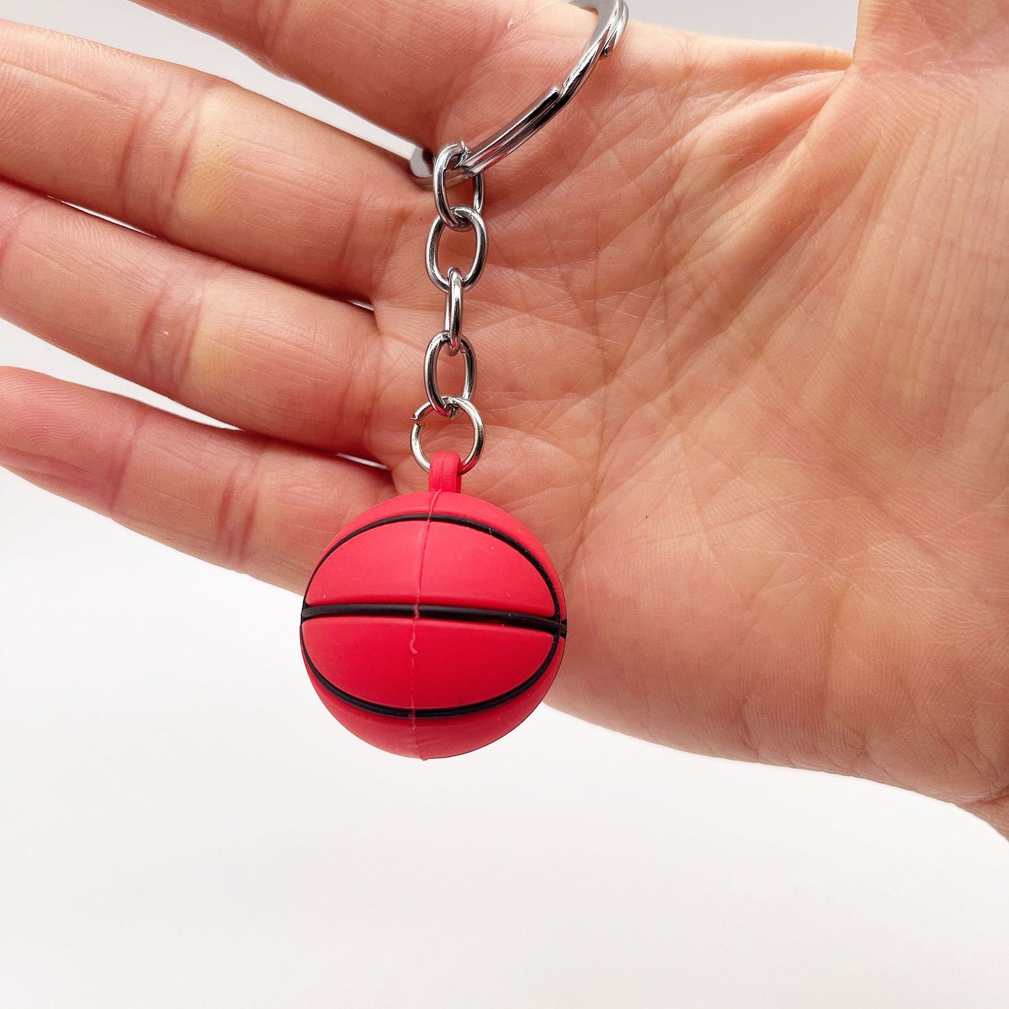 PVC Sports Ball Keychain Creative Simulation Football Basketball Tennis Rugby 8