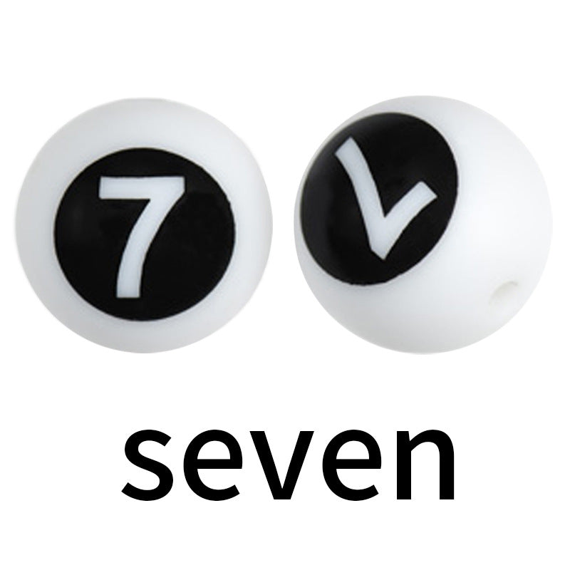 15mm Silicone Letter Beads Number Printed 0 to 9 50pcs 13