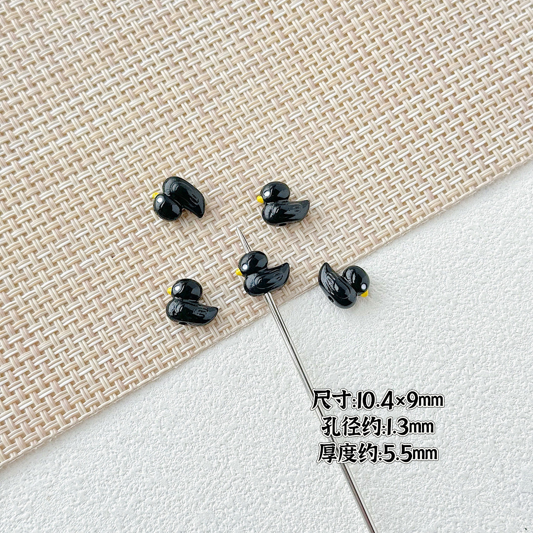 Duck Metal Beads 10mm 3D Baking Painted Alloy 10pcs 12
