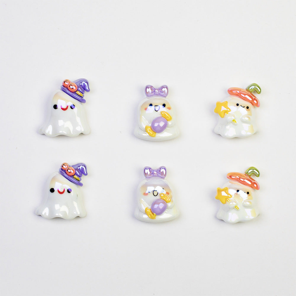 Plating Halloween Elf Resin Beads Glossy Detailed Charms 20pcs 2