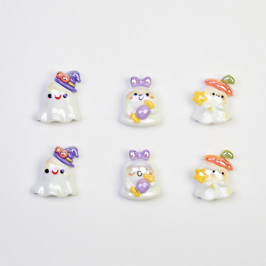 Plating Halloween Elf Resin Beads Glossy Detailed Charms 20pcs 2