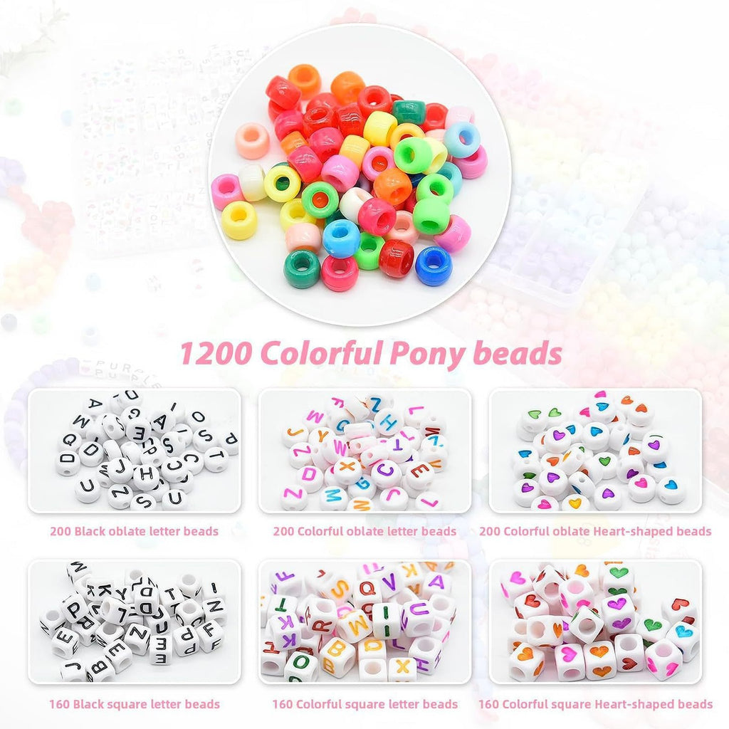 Pony Beads Acrylic 1200pcs Multicolor Letter Cube Mix 1 Box 5