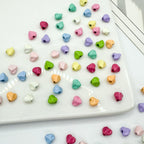 Heart Metal Beads 5mm Baking Painted Glossy Alloy 30pcs 4