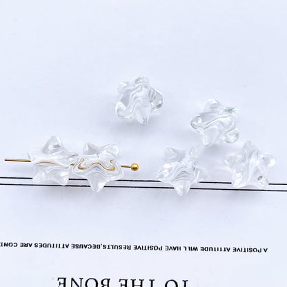 Transparent Star Acrylic Beads 11mm Chunky Pastel Mixed Colors 60pcs 7
