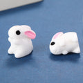 3D Rabbit Resin Beads 21mm Glossy Detailed Charm 2pcs 6