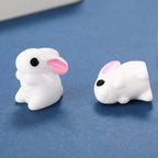 3D Rabbit Resin Beads 21mm Glossy Detailed Charm 2pcs 6