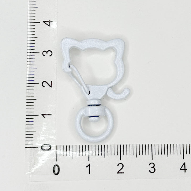 Zinc Alloy Puppy Head Keychain Clasps Spray Painted 35mm 20pcs 9