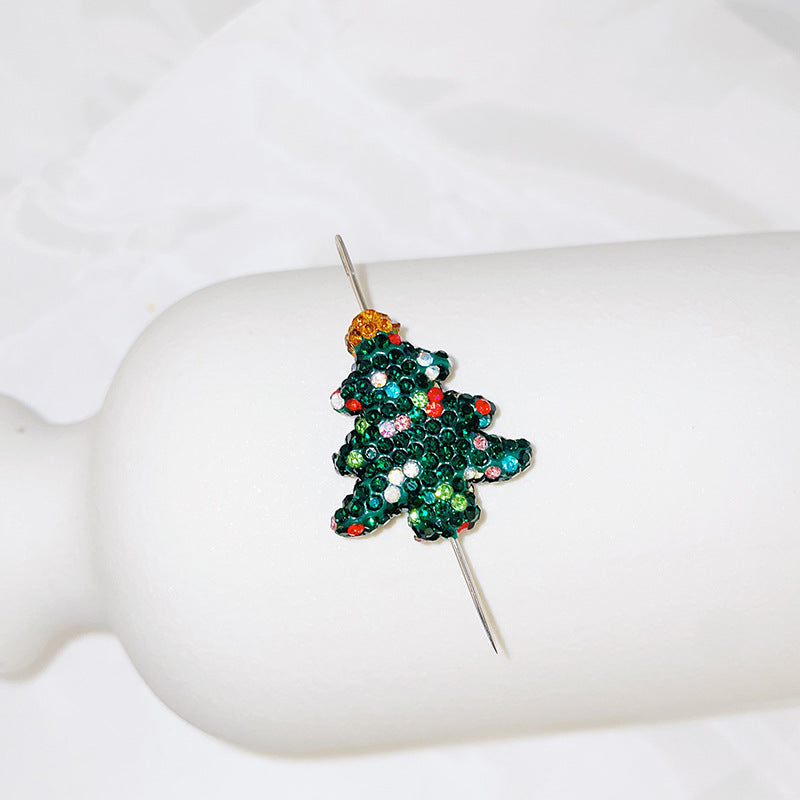 Polymer Clay Christmas Tree Rhinestone Beads 27mm Pre-Lit 2pcs 2