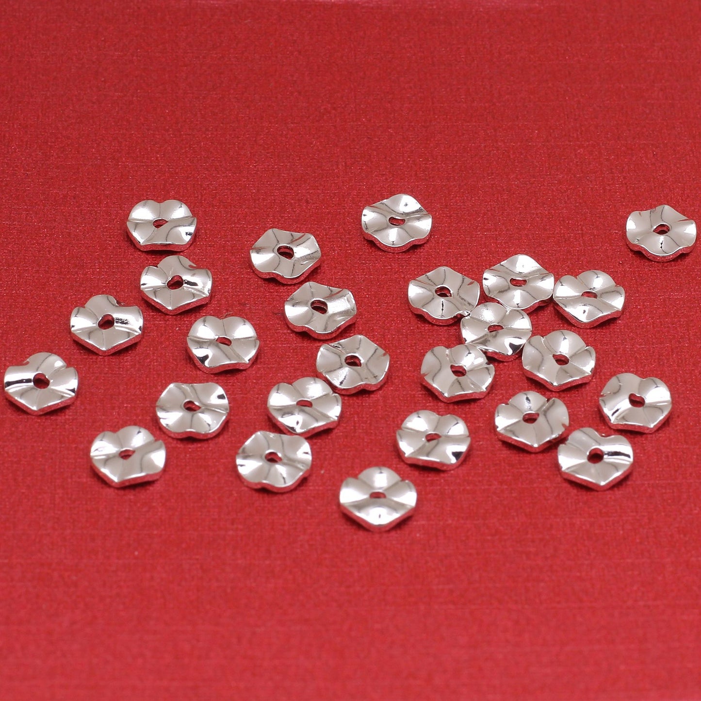 Brass Irregular Ripple Spacer Beads 4-8mm 100pcs 3