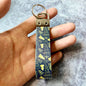 Christmas Leather Wristlet Keychain Santa Jingle Bells Gold Tree 6