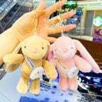Plush Bunny Keychain Long Ear Soft Pastel Colors